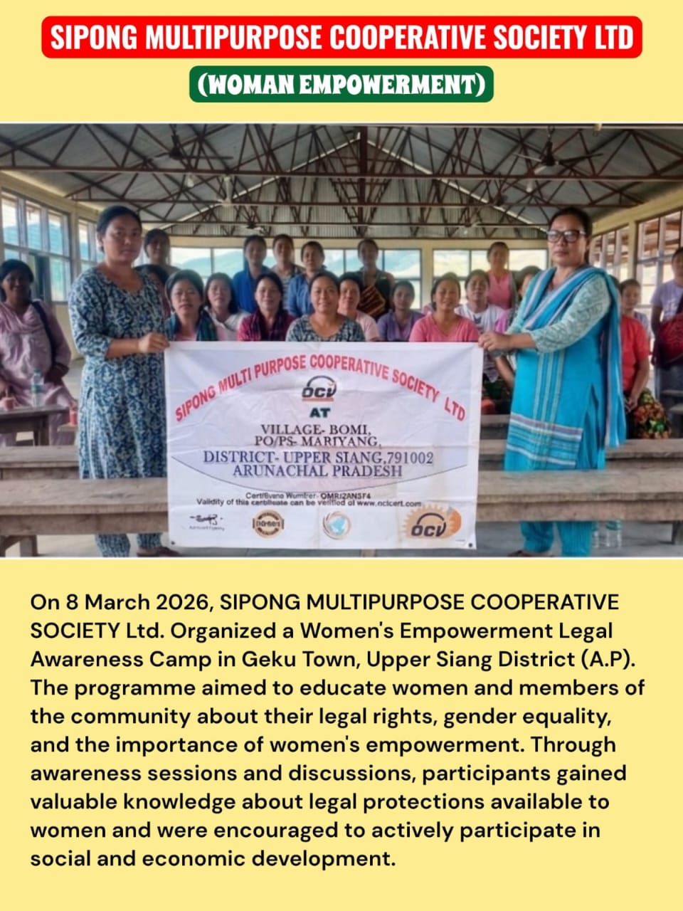 Women empowerment camp participants